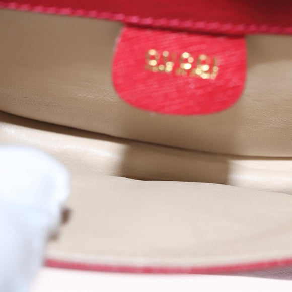 GUCCI Bamboo Waist bag Leather Red Auth 113159V