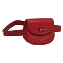 GUCCI Bamboo Waist bag Leather Red Auth 113159V-1