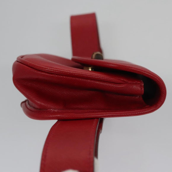 GUCCI Bamboo Waist bag Leather Red Auth 113159V