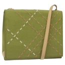BURBERRY Nova Check Shoulder Bag Canvas Green Auth 113160-1