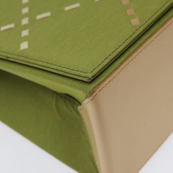 BURBERRY Nova Check Shoulder Bag Canvas Green Auth 113160