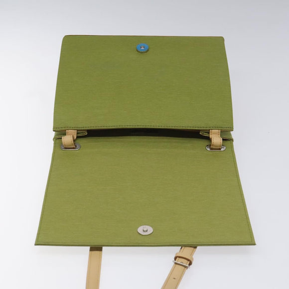 BURBERRY Nova Check Shoulder Bag Canvas Green Auth 113160