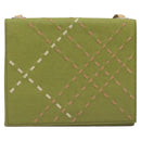 BURBERRY Nova Check Shoulder Bag Canvas Green Auth 113160-13