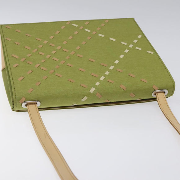 BURBERRY Nova Check Shoulder Bag Canvas Green Auth 113160