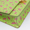PRADA Watermelon Shoulder Bag Safiano leather Green Auth 113168V-14
