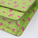 PRADA Watermelon Shoulder Bag Safiano leather Green Auth 113168V-15