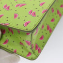 PRADA Watermelon Shoulder Bag Safiano leather Green Auth 113168V-16