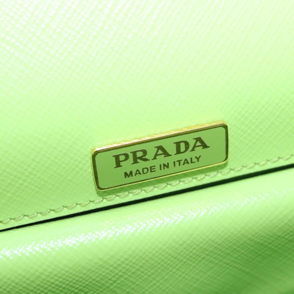 PRADA Watermelon Shoulder Bag Safiano leather Green Auth 113168V