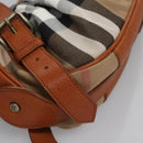 BURBERRY Nova Check Shoulder Bag Canvas Beige Brown Auth 113178-9