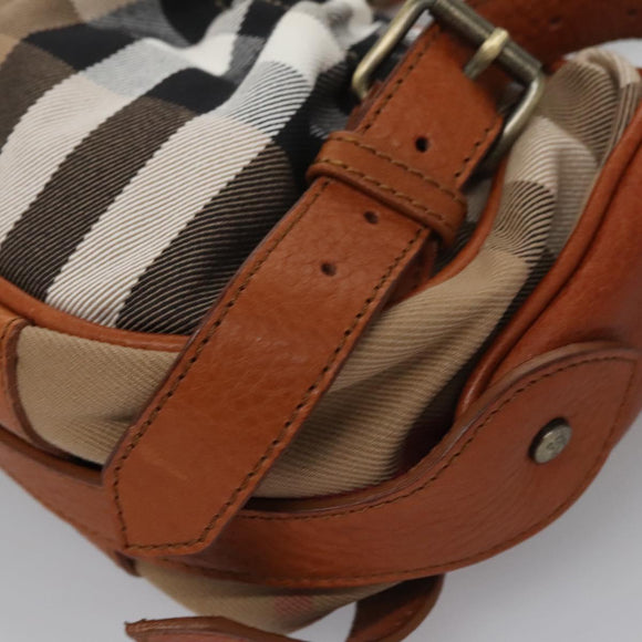 BURBERRY Nova Check Shoulder Bag Canvas Beige Brown Auth 113178