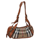 BURBERRY Nova Check Shoulder Bag Canvas Beige Brown Auth 113178-1