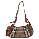 BURBERRY Nova Check Shoulder Bag Canvas Beige Brown Auth 113178-13