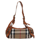 BURBERRY Nova Check Shoulder Bag Canvas Beige Brown Auth 113178-2