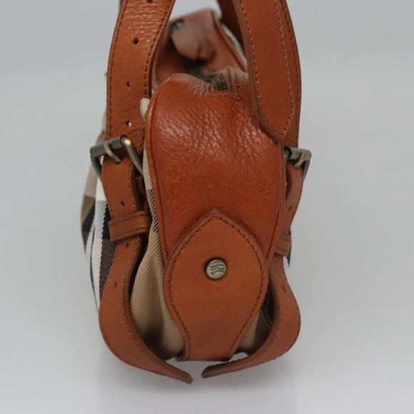BURBERRY Nova Check Shoulder Bag Canvas Beige Brown Auth 113178