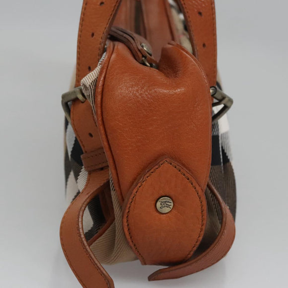 BURBERRY Nova Check Shoulder Bag Canvas Beige Brown Auth 113178