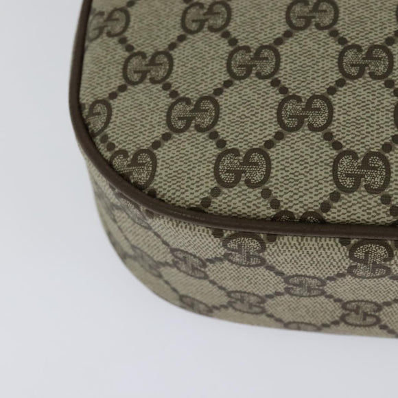 GUCCI GG Supreme Web Sherry Line Clutch Bag PVC Beige Red Green Auth 113196