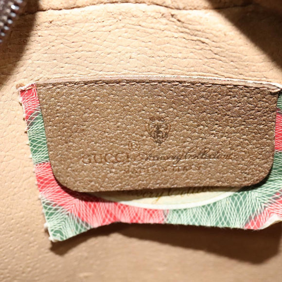 GUCCI GG Supreme Web Sherry Line Clutch Bag PVC Beige Red Green Auth 113196