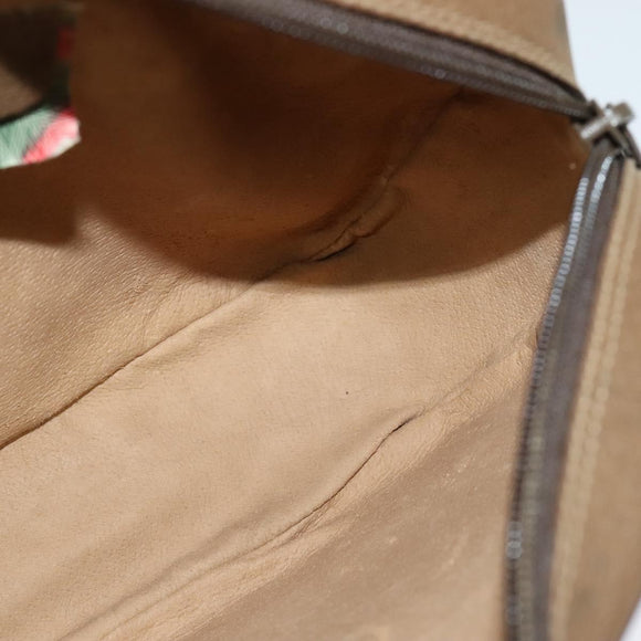 GUCCI GG Supreme Web Sherry Line Clutch Bag PVC Beige Red Green Auth 113196