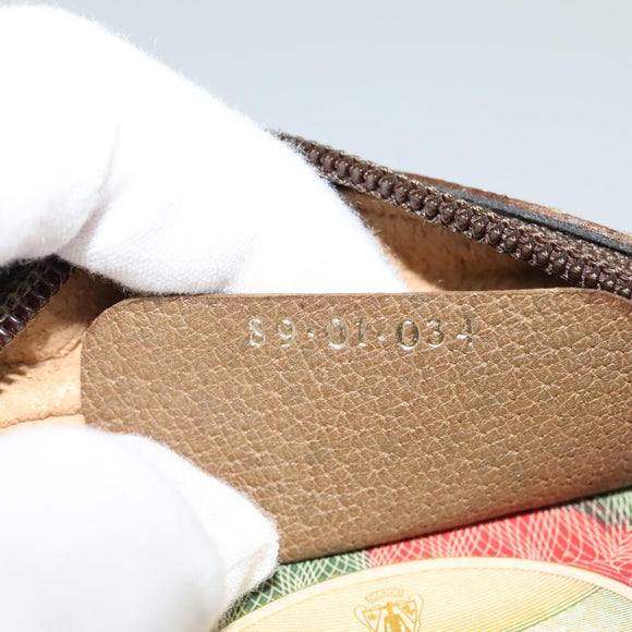 GUCCI GG Supreme Web Sherry Line Clutch Bag PVC Beige Red Green Auth 113196