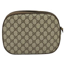 GUCCI GG Supreme Web Sherry Line Clutch Bag PVC Beige Red Green Auth 113196-2
