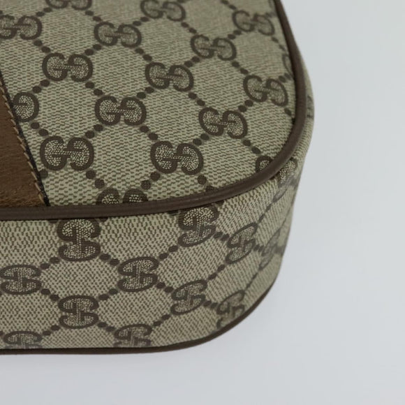 GUCCI GG Supreme Web Sherry Line Clutch Bag PVC Beige Red Green Auth 113196