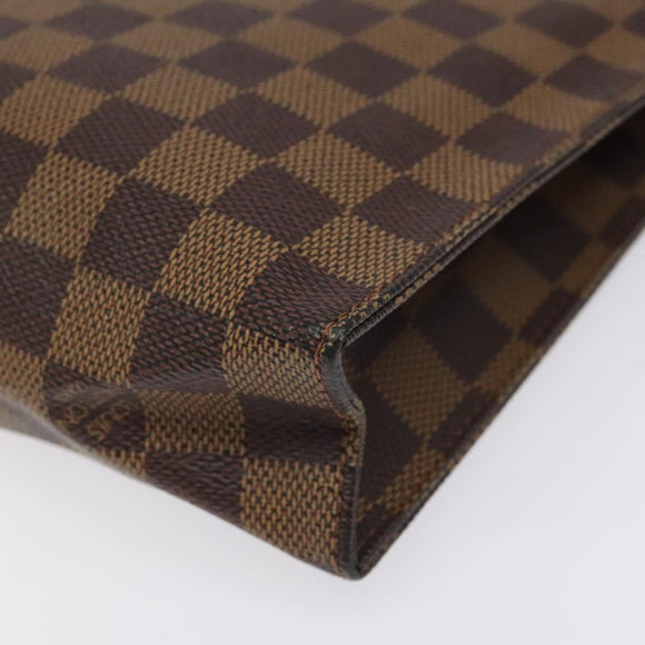 LOUIS VUITTON Damier Ebene Poche Toilette 26 Pouch N47543 LV Auth 113197