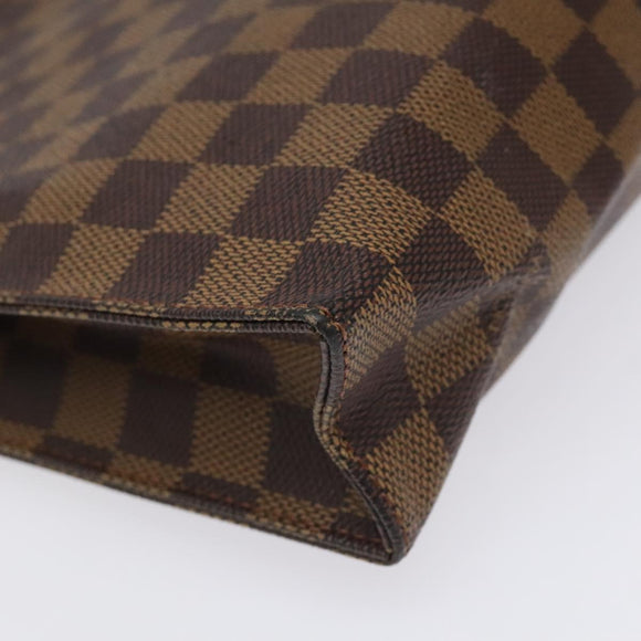 LOUIS VUITTON Damier Ebene Poche Toilette 26 Pouch N47543 LV Auth 113197