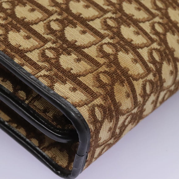Christian Dior Trotter Canvas Hand Bag Brown Auth 113223