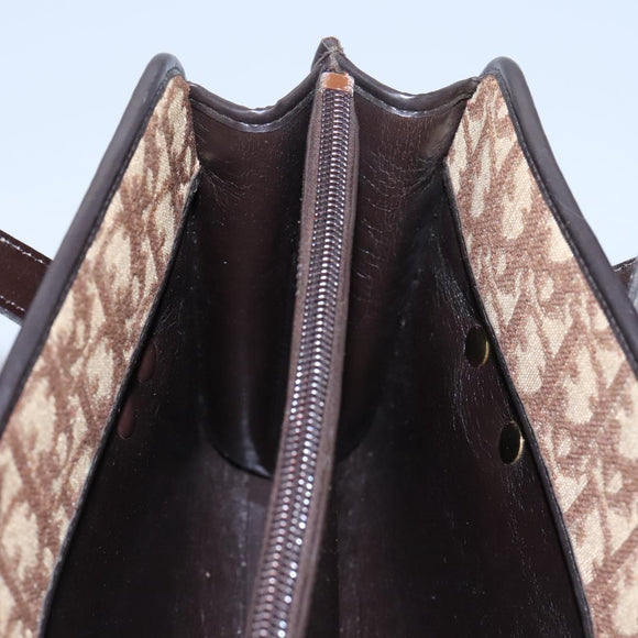Christian Dior Trotter Canvas Hand Bag Brown Auth 113223