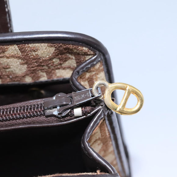 Christian Dior Trotter Canvas Hand Bag Brown Auth 113223