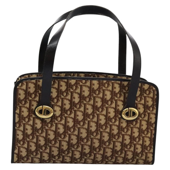 Christian Dior Trotter Canvas Hand Bag Brown Auth 113223