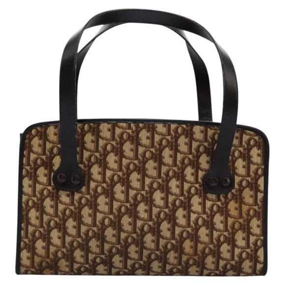 Christian Dior Trotter Canvas Hand Bag Brown Auth 113223