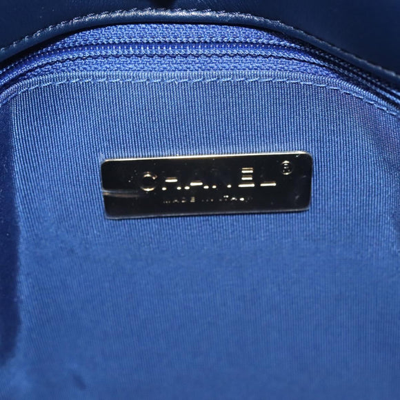 CHANEL Chain Shoulder Bag Mouton Blue AS1160 CC Auth 113230AV