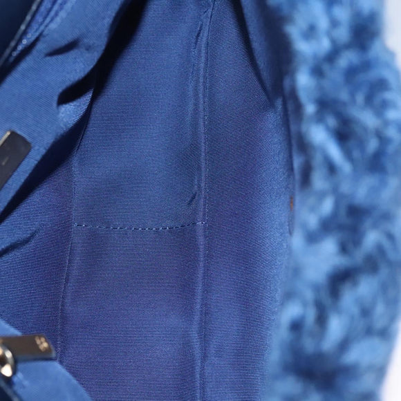 CHANEL Chain Shoulder Bag Mouton Blue AS1160 CC Auth 113230AV