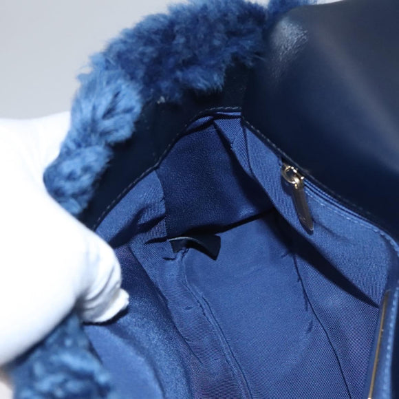 CHANEL Chain Shoulder Bag Mouton Blue AS1160 CC Auth 113230AV