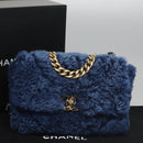 CHANEL Chain Shoulder Bag Mouton Blue AS1160 CC Auth 113230AV-12