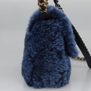 CHANEL Chain Shoulder Bag Mouton Blue AS1160 CC Auth 113230AV-4