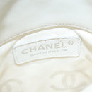 CHANEL Cambon Line Shoulder Bag Leather White Black Silver CC Auth 113231-19