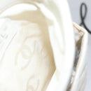 CHANEL Cambon Line Shoulder Bag Leather White Black Silver CC Auth 113231-20