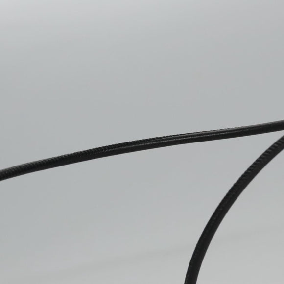 CHANEL Cambon Line Shoulder Bag Leather White Black Silver CC Auth 113231