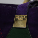 CELINE Circle Shoulder Bag Suede Purple Green gold Auth 113232-10