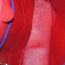 CELINE Circle Shoulder Bag Suede Purple Green gold Auth 113232-11