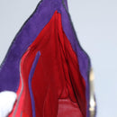 CELINE Circle Shoulder Bag Suede Purple Green gold Auth 113232-19