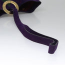 CELINE Circle Shoulder Bag Suede Purple Green gold Auth 113232-7