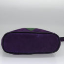 CELINE Circle Shoulder Bag Suede Purple Green gold Auth 113232-5