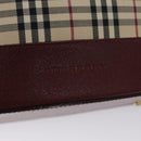 BURBERRY Nova Check Tote Bag Canvas Beige Red Auth 113236-10