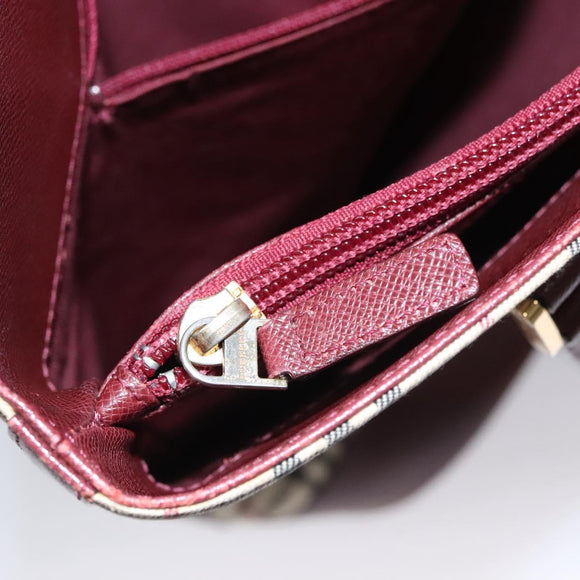 BURBERRY Nova Check Tote Bag Canvas Beige Red Auth 113236