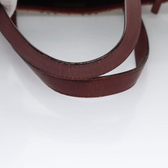 BURBERRY Nova Check Tote Bag Canvas Beige Red Auth 113236