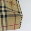 BURBERRY Nova Check Shoulder Bag PVC Leather Beige Auth 113266-16