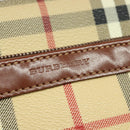 BURBERRY Nova Check Shoulder Bag PVC Leather Beige Auth 113266-17